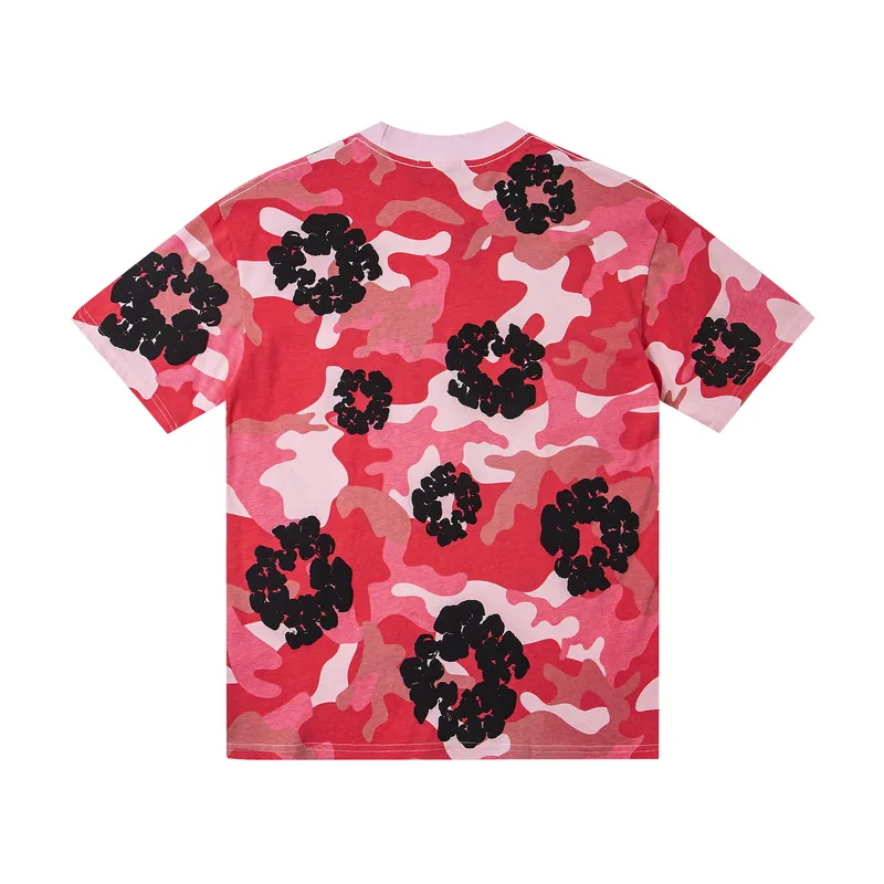 D316# ​​Top P132 D317# Pants P136 DENIM TEARS Kapok European and American fashion brand high quality correct version foam flocking camouflage printed short-sleeved suit Color Camouflage blue Camouflage powder Camouflage gray Camouflage apricot Camouflage green Size S-XL